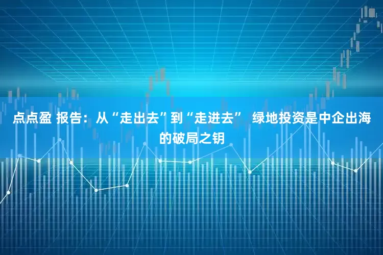 点点盈 报告：从“走出去”到“走进去”  绿地投资是中企出海的破局之钥